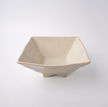 Fluted Bowl Square 21x21cm Oatmeal Glaze