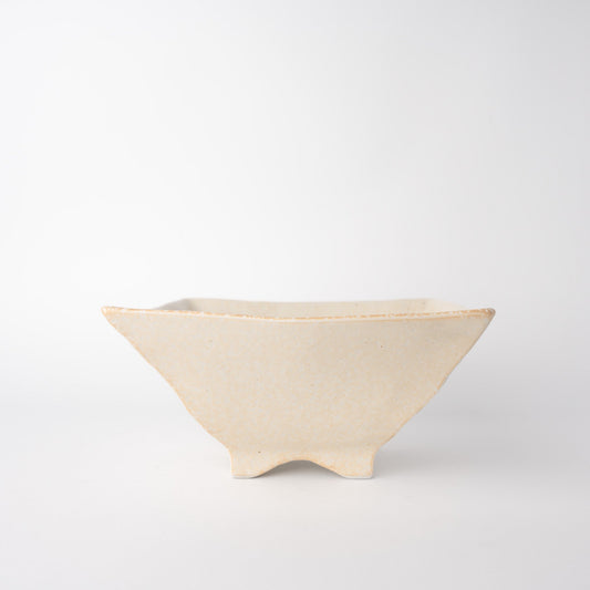 Fluted Bowl Square 21x21cm Oatmeal Glaze