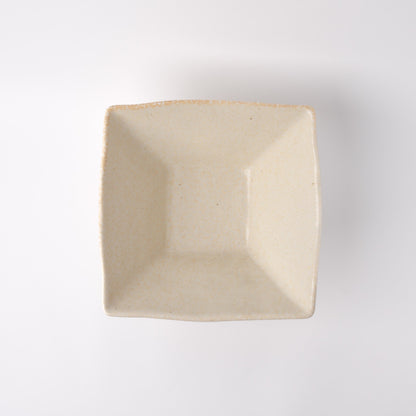 Fluted Bowl Square 21x21cm Oatmeal Glaze