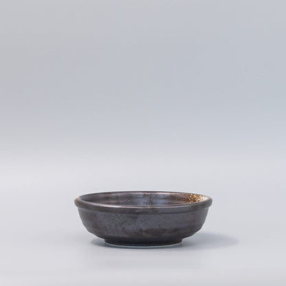 Bowl 17cm Black Ridged Glaze