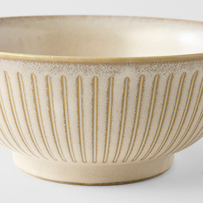 Udon Bowl 18cm Ridged Alabaster Glaze
