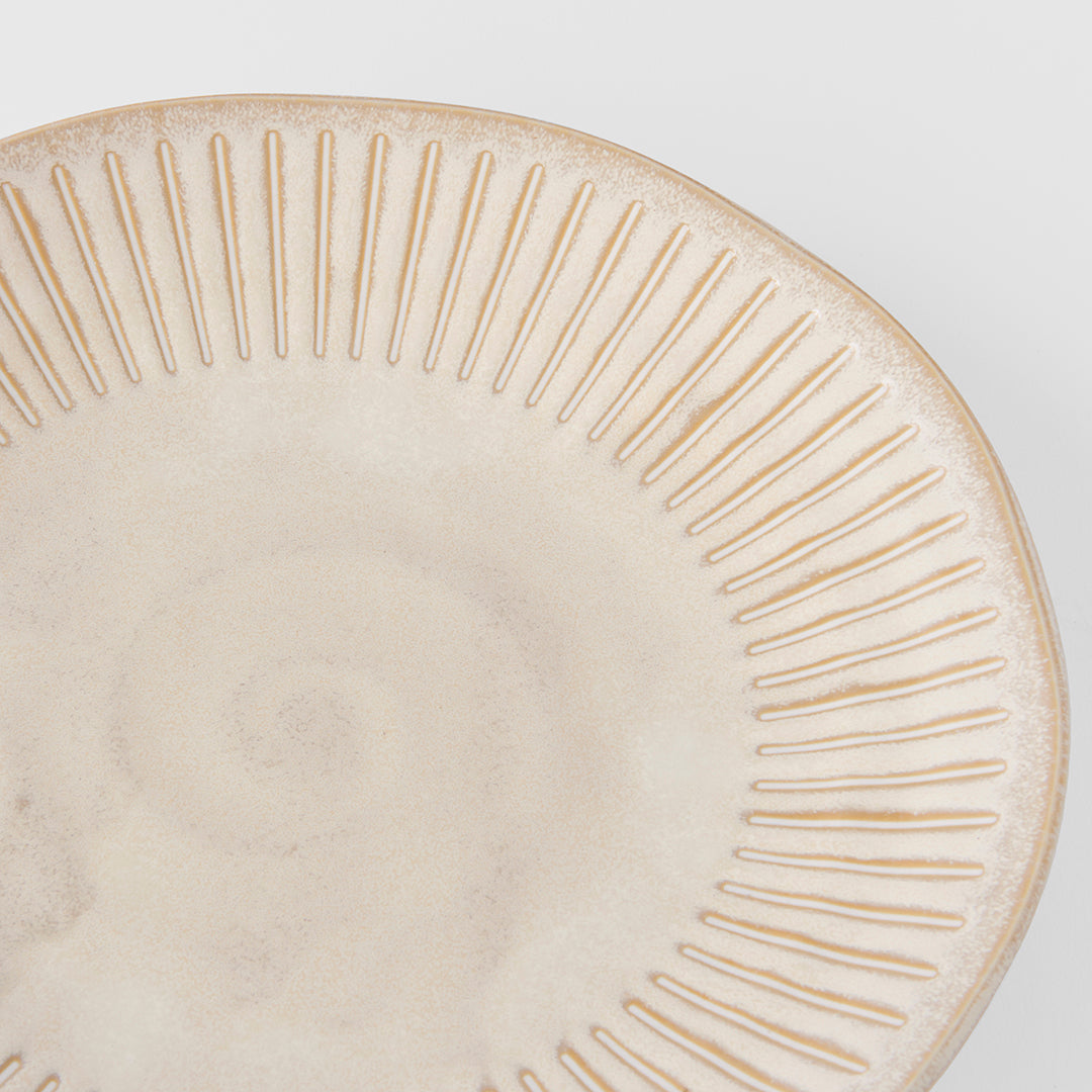 Plate 25cm Ridged Alabaster Glaze