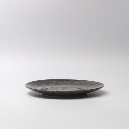 Dinner Plate 28cm Gunmetal Swirl Glaze