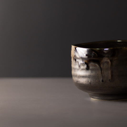 Matcha Tea Bowl 11.5cm Metallic Black