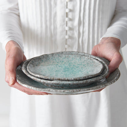 Plate Oval 17x11cm Aqua Splash Glaze