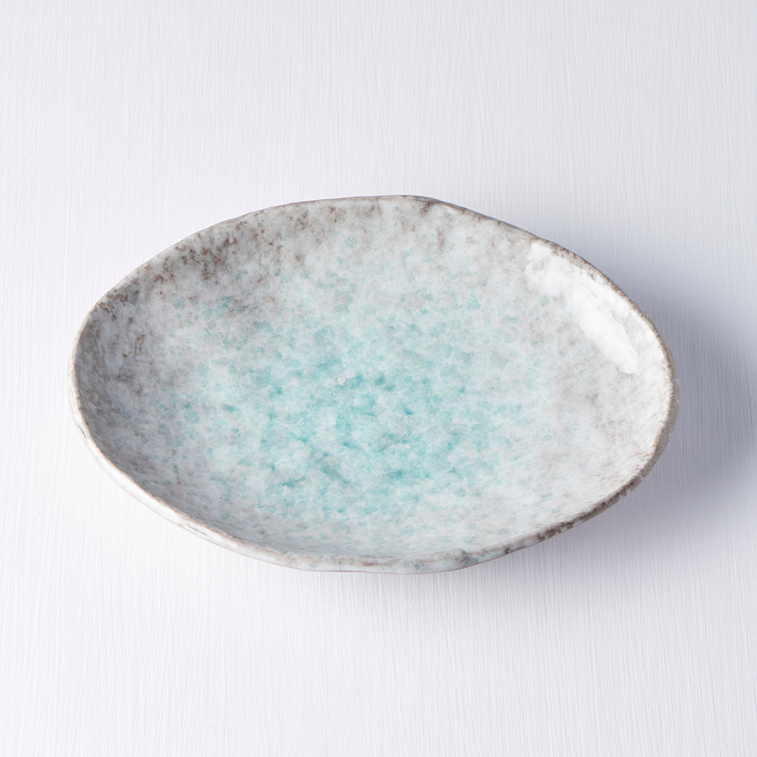 Plate Oval 20x14cm Aqua Splash Glaze