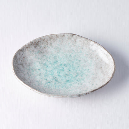 Plate Oval 20x14cm Aqua Splash Glaze