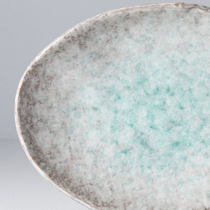 Plate Oval 20x14cm Aqua Splash Glaze