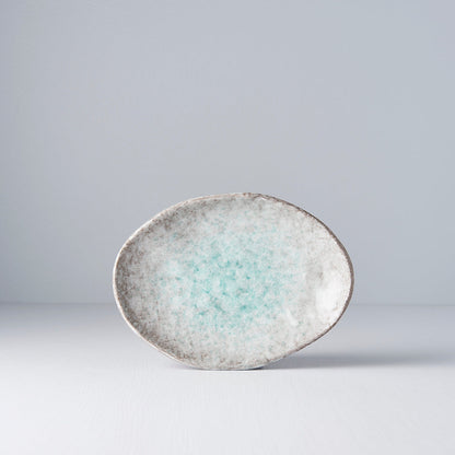 Plate Oval 20x14cm Aqua Splash Glaze