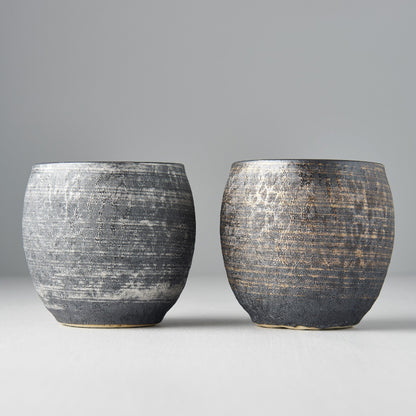 Cup Set Sho Chu 2pcs 320ml Silver Bronze Glaze
