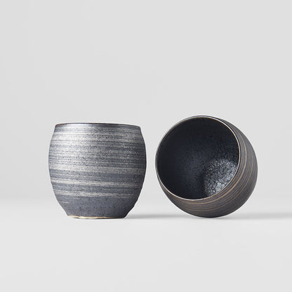 Cup Set Sho Chu 2pcs 320ml Silver Bronze Glaze