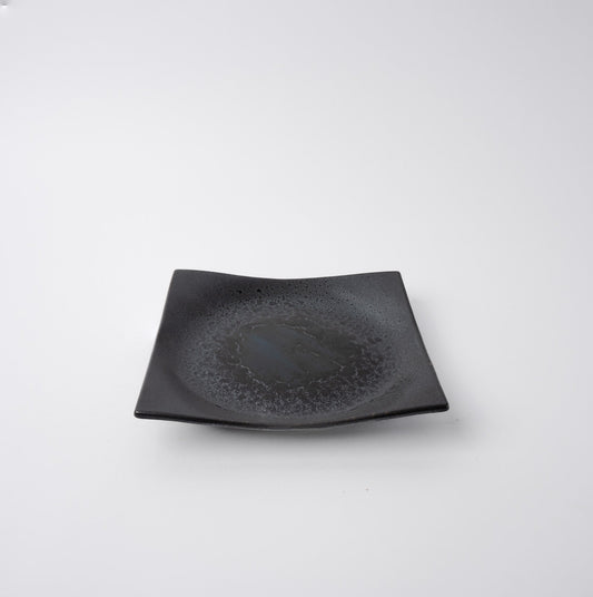 Plate Square 16cm Black Pearl Glaze