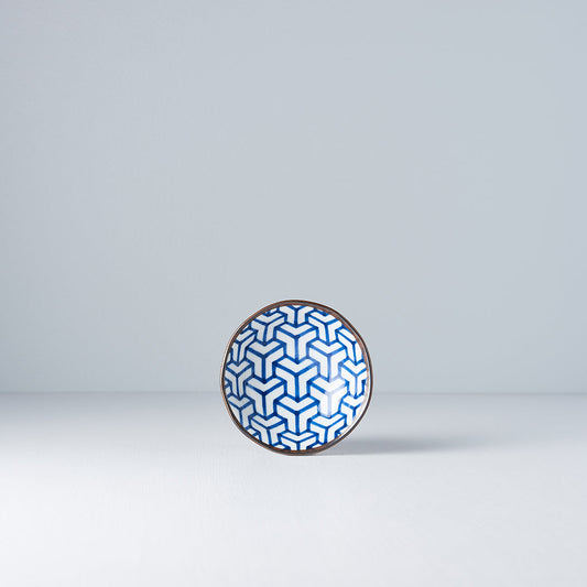 Sauce Dish 11cm Indigo Ikat Herringbone Design