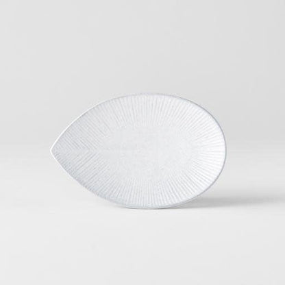 Plate Oval 13.5cm Snow Leaf Glaze
