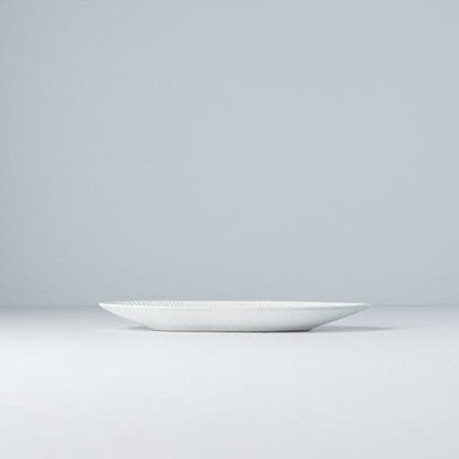 Plate Oval 21.5cm Snow Leaf Glaze