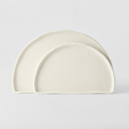 Half Moon Plate 27cm Ivory White Glaze