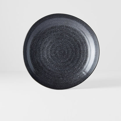 Dinner Plate Organic Shape 23cm Kanso Matt Black Glaze