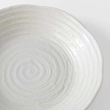 Bowl 23.5cm White Spiral Glaze