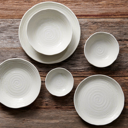 Bowl 23.5cm White Spiral Glaze