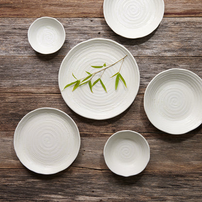 Bowl 23.5cm White Spiral Glaze