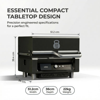 ASMOKE Essential Portable Smart Pellet Grill & Smoker + Assorted Flavors 20LBs (9kg) Premium Wood Pellets (Oak/Cherry/Apple)