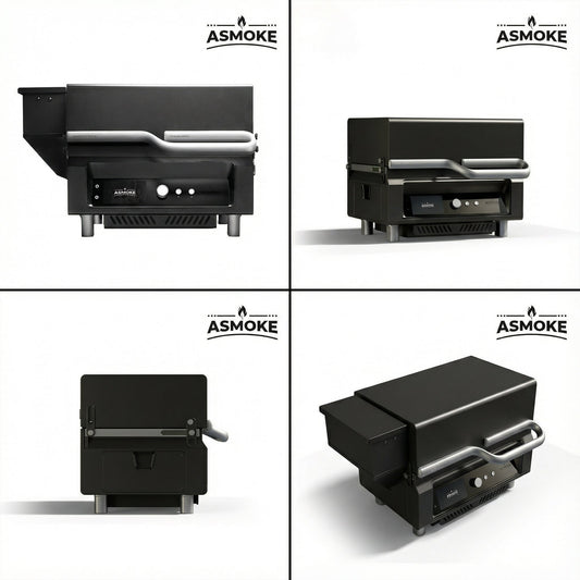 ASMOKE Essential Smart Portable Wood Pellet Grill & 3pc BBQ Tool Set & 5lb Applewood Pellets