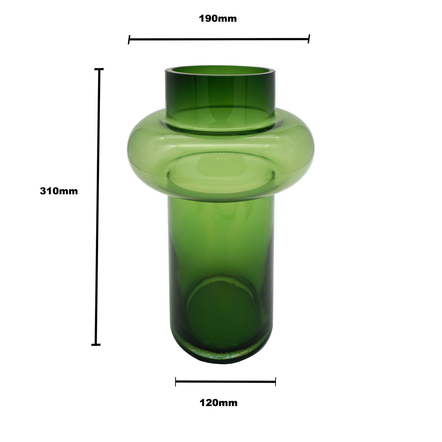 Bamboo Glass Vase - Green L