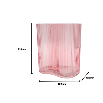 Suzhou Curved Vase Small Pink