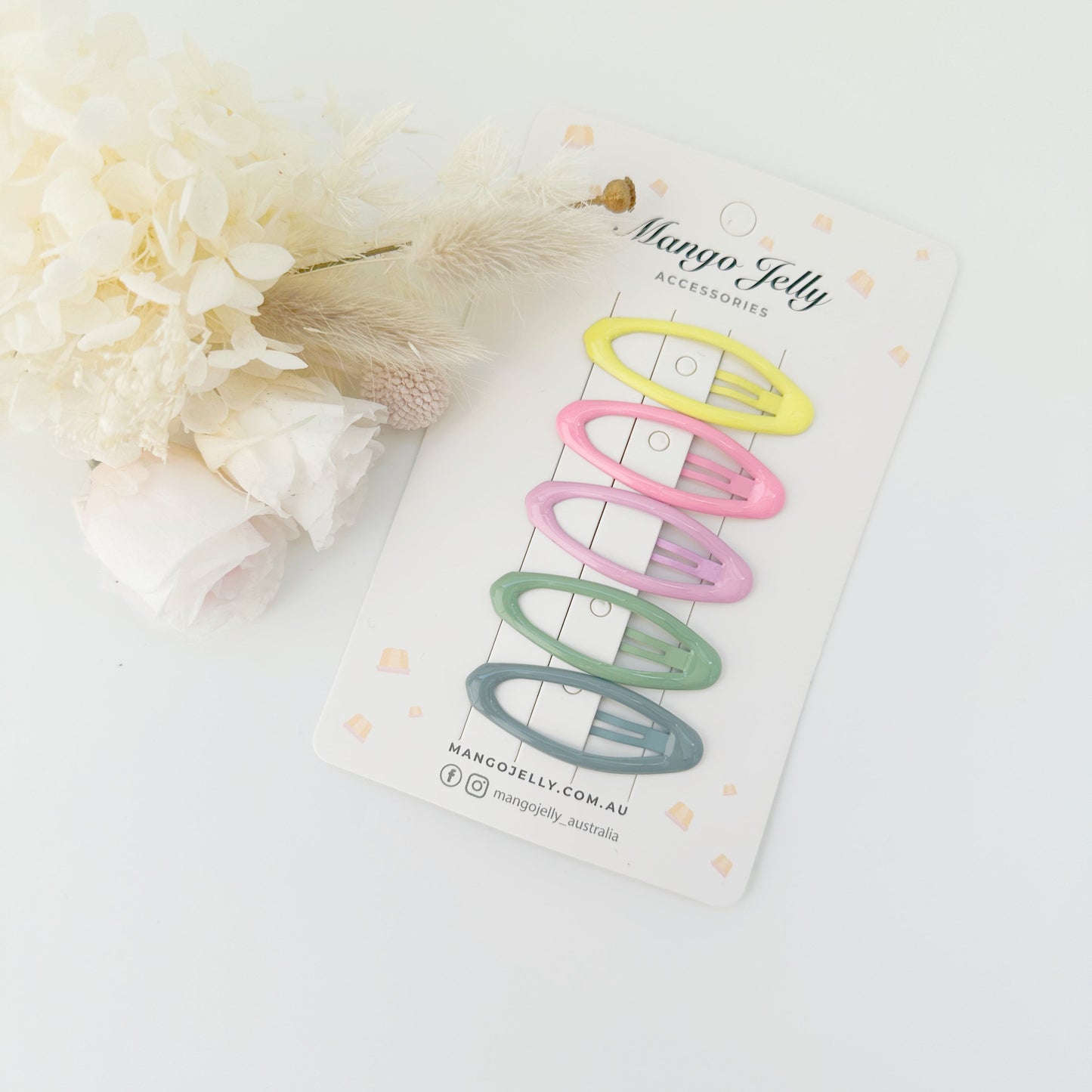 MANGO JELLY Butter Cream Hair Clips Collection - Candy Oval - Twin Pack