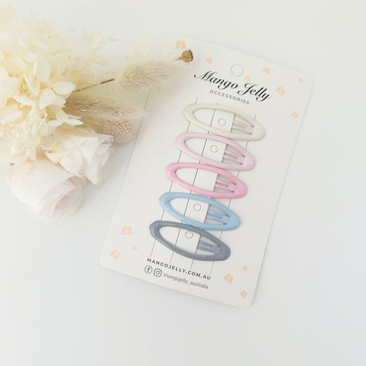 MANGO JELLY Butter Cream Hair Clips Collection - Ice cream Oval - Twin Pack