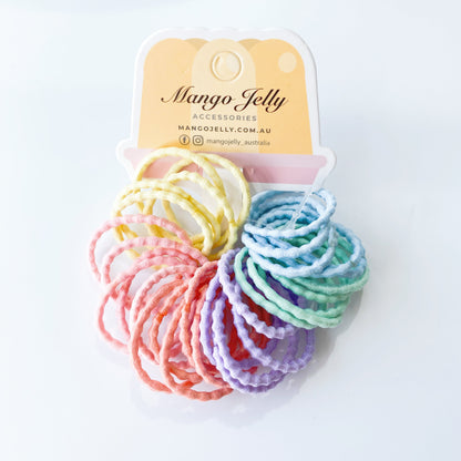 MANGO JELLY Kids Hair Ties (3cm) - Bubbly Candy -Twin Pack