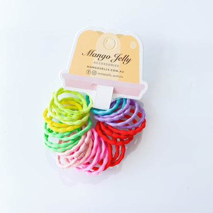 MANGO JELLY Kids Hair Ties (3cm) - Silky Pop Mixed - Three Pack