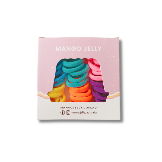 MANGO JELLY Metal Free Hair Ties (3cm) - Colour Wheel 36P - One Pack