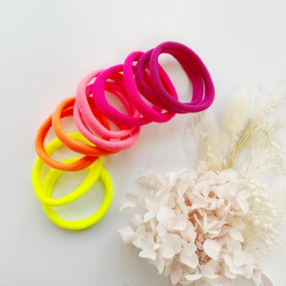 MANGO JELLY Metal Free Hair ties (4.5cm) - Neon Mixed 10P - One Pack