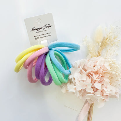 MANGO JELLY Metal Free Hair ties (4.5cm) - Pastel Mixed 10P - One Pack