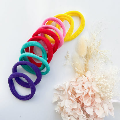 MANGO JELLY Metal Free Hair ties (4.5cm) - Pop Mixed 10P - One Pack