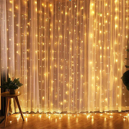 Christmas Lights Curtain Garland