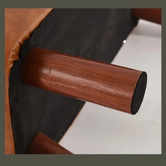 NNETM Elegant Hardwood Entryway Faux Leather Bench