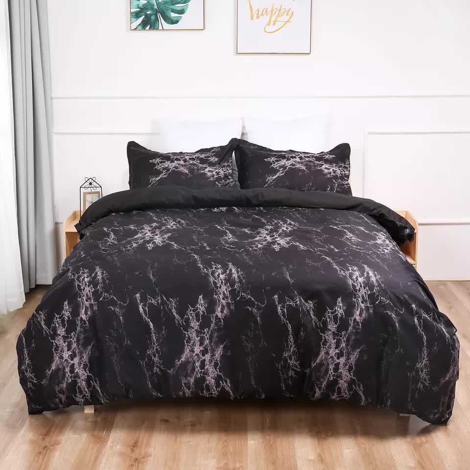 Bold Geometric Print Duvet Cover Set - Eco-Friendly Material-Queen