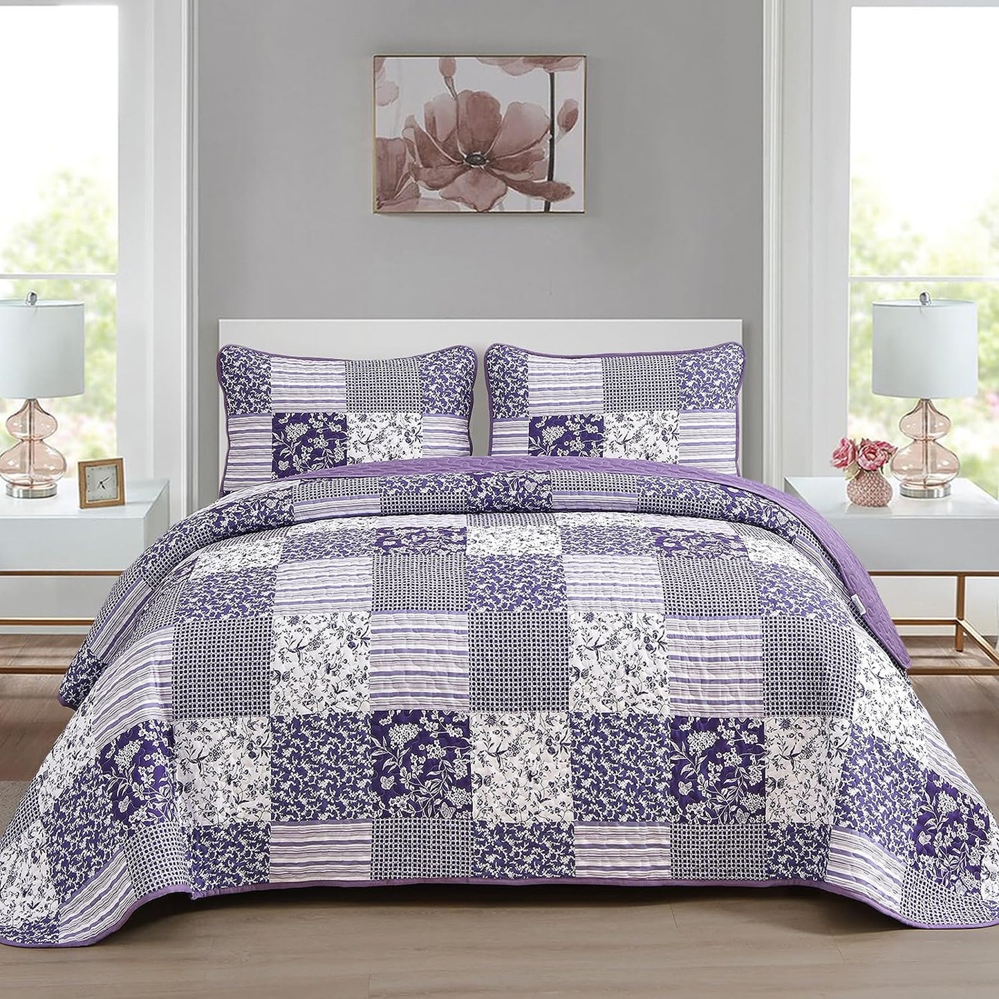 Harmonious Quilted bedspread and pillowcovers set: Perfect Balance of Style - Queen size