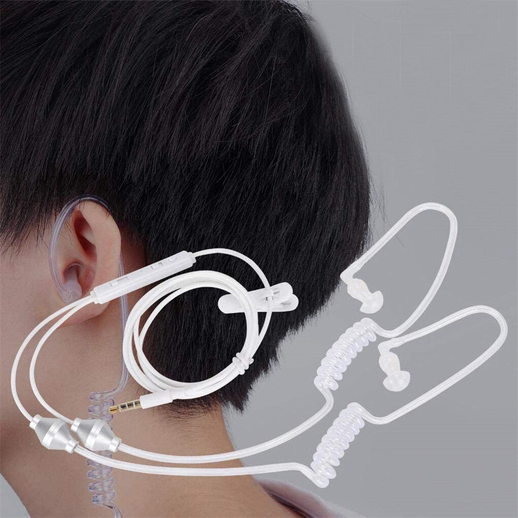 Anti-Radiation Air Tube Headset with Microphone Deep Bass Noise Cancelling Phone