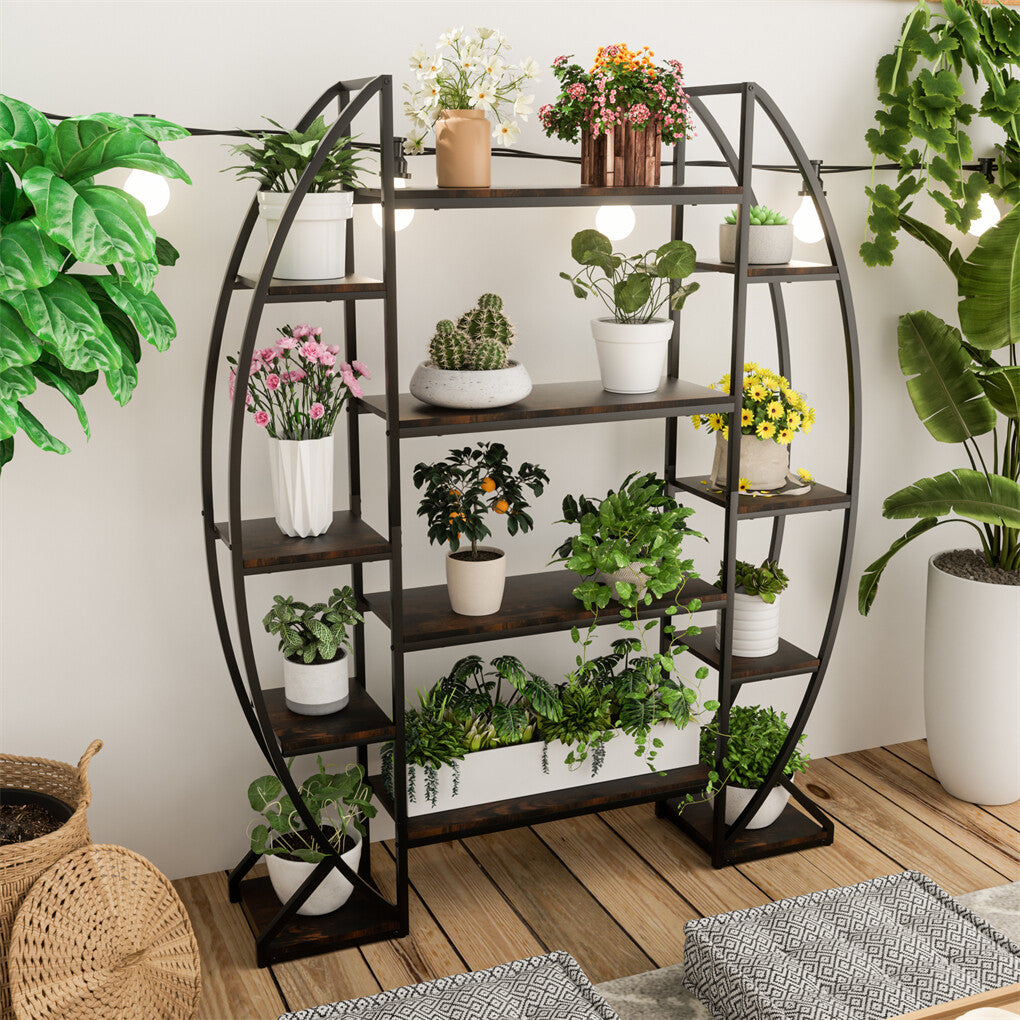 FIN 8Tier Jumbo Plant Stand Vase Shape Flower Bonsai Pot Display Rack Indoor Outdoor