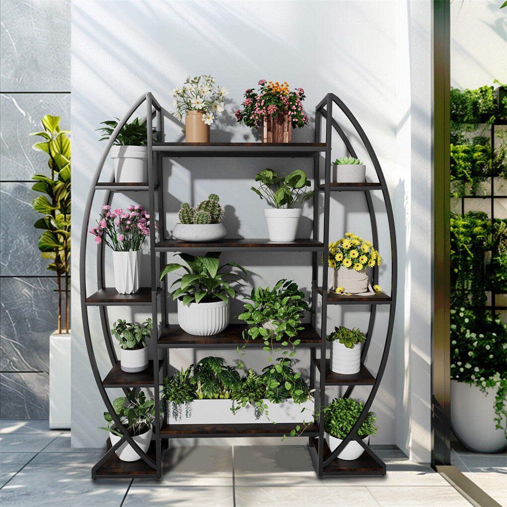 FIN 8Tier Jumbo Plant Stand Vase Shape Flower Bonsai Pot Display Rack Indoor Outdoor