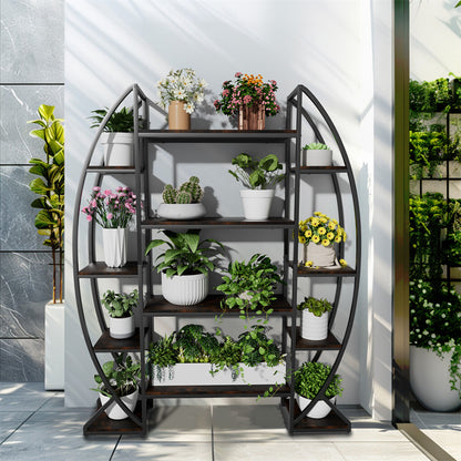 FIN 8Tier Jumbo Plant Stand Vase Shape Flower Bonsai Pot Display Rack Indoor Outdoor