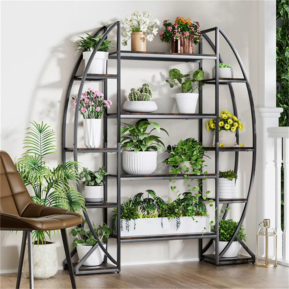 FIN 8Tier Jumbo Plant Stand Vase Shape Flower Bonsai Pot Display Rack Indoor Outdoor