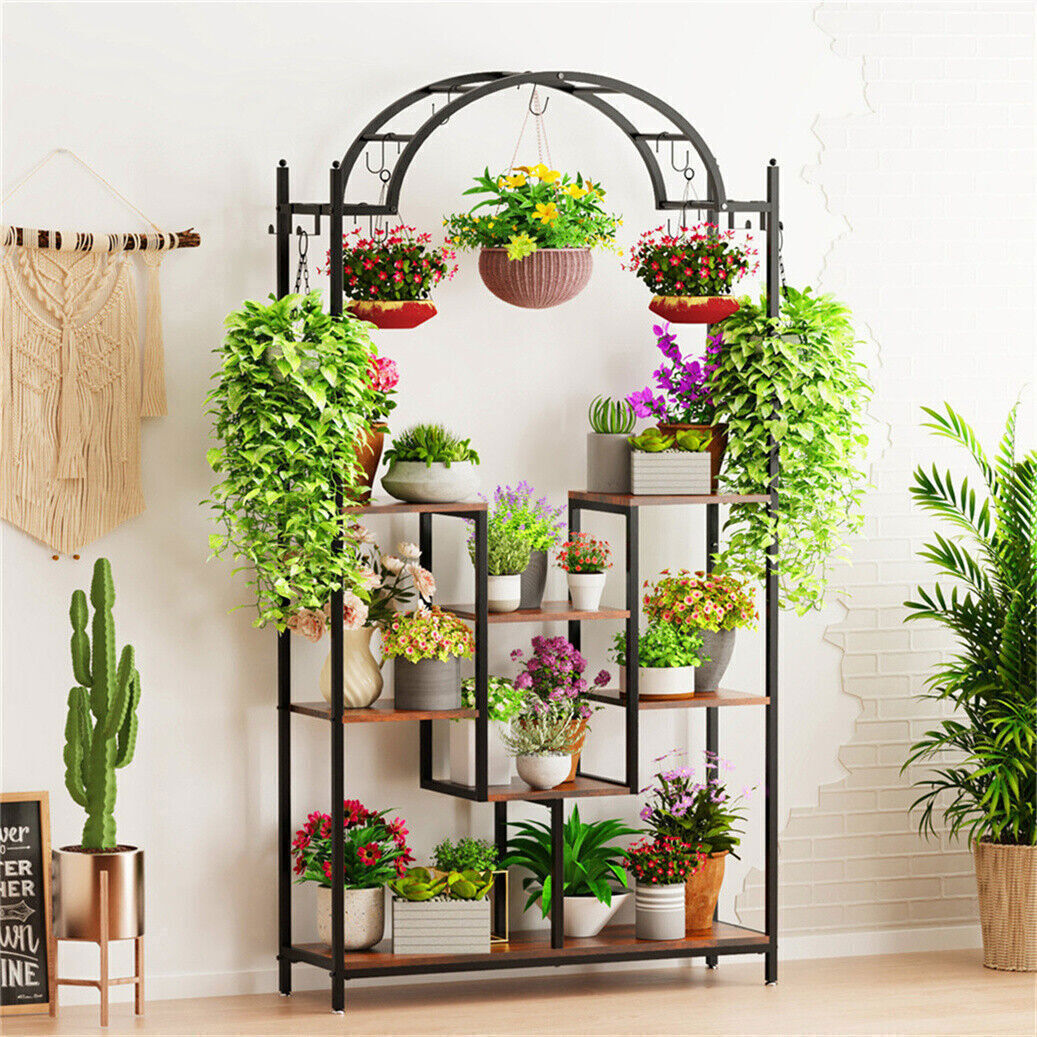 Multi-Layer Plant Stand Large Flower Bonsai Pots Display Rack For Garden Balcony
