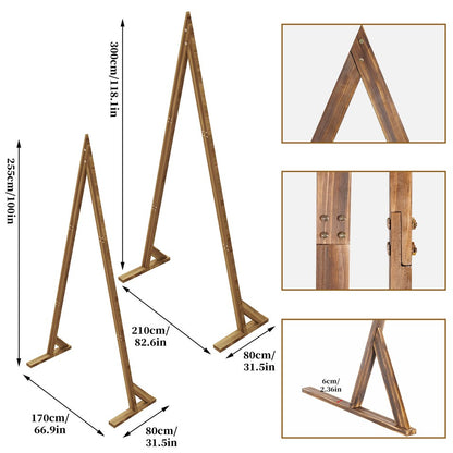 Set of 2 Nesting Wood Wedding Arch Huge Decorative Garden Wedding Backdrop Stand