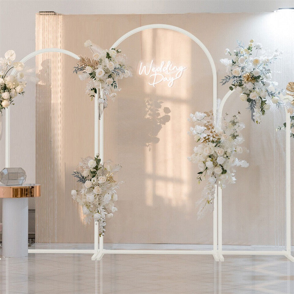 Fin Set Of 3 Wedding Arch Balloon Frame Metal Arch Backdrop Stand Birthday Party