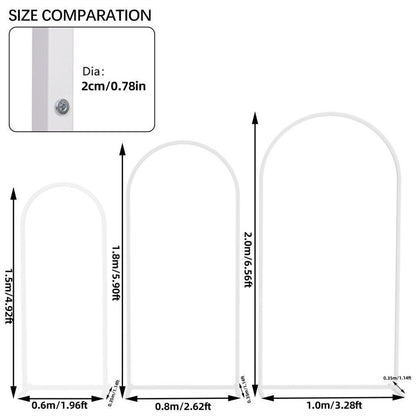Fin Set Of 3 Wedding Arch Balloon Frame Metal Arch Backdrop Stand Birthday Party