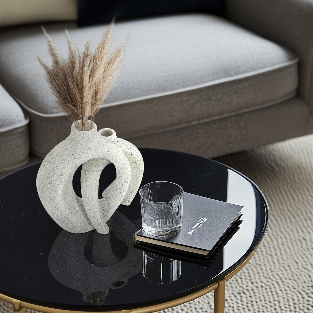 Set of 2 Nordic Boho Hollow Snuggle Vases Resin Flower Vases Living Room Decor